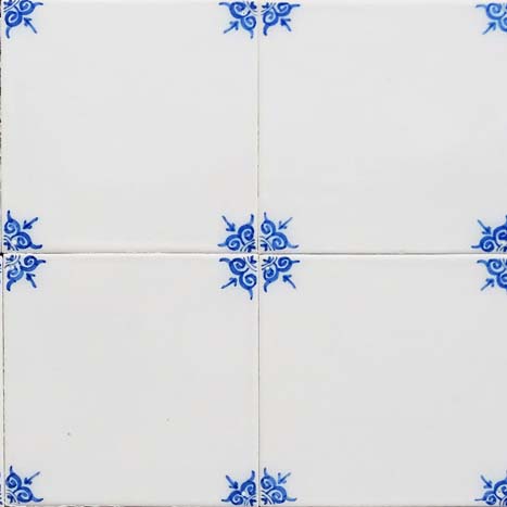 A Blank Tile with traditional “Ox-head” design.  
Dimension 13 x 13 cm.