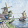 W-31 - Westraven: Murals - Windmill & Boat on 6 tiles