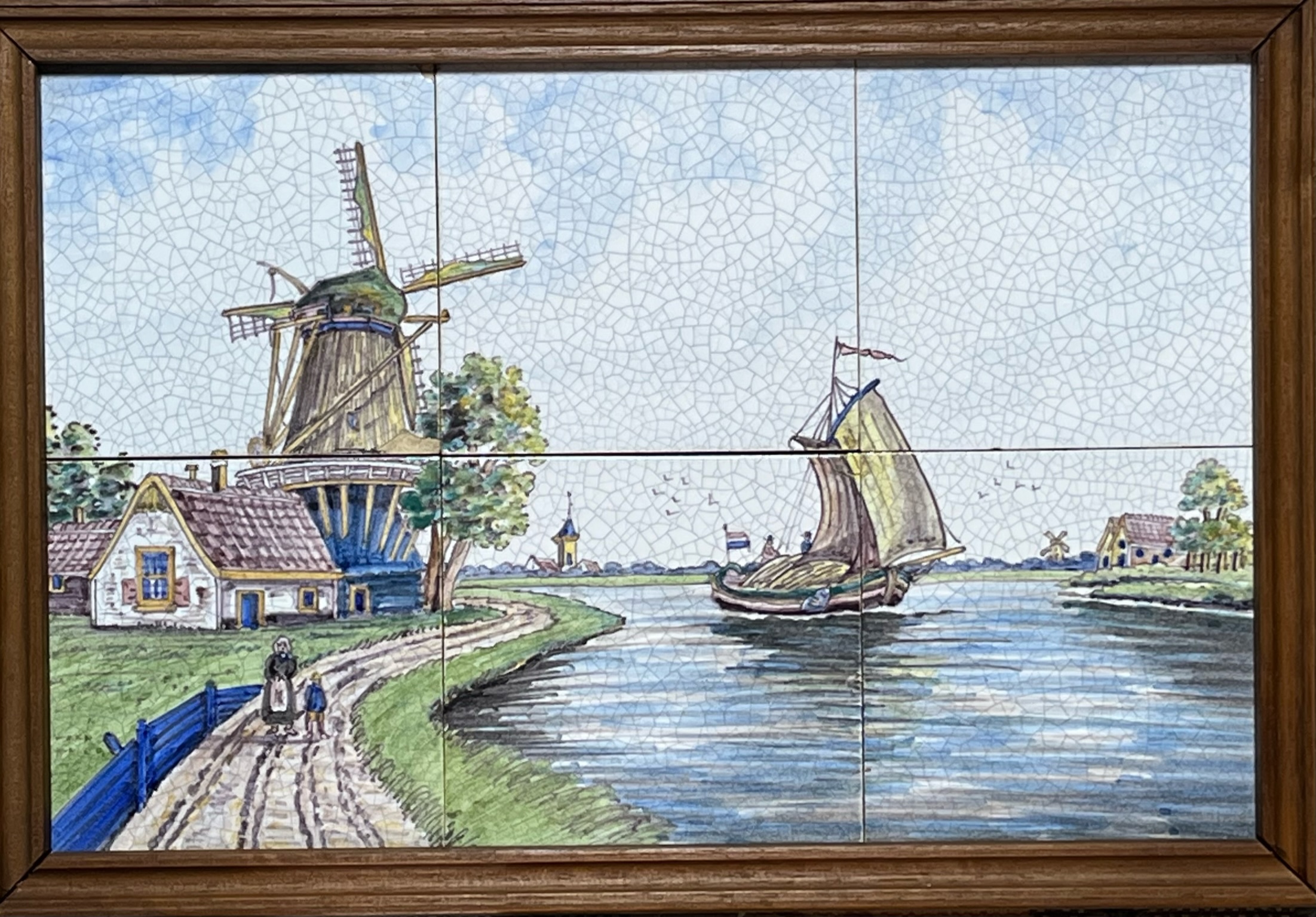 W-31 - Westraven: Murals - Windmill & Boat on 6 tiles