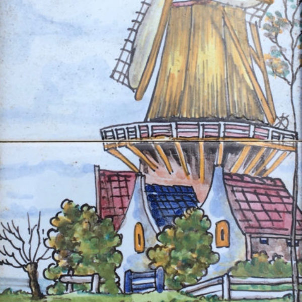 W-56 - Westraven: Murals - Windmill on 2 tiles